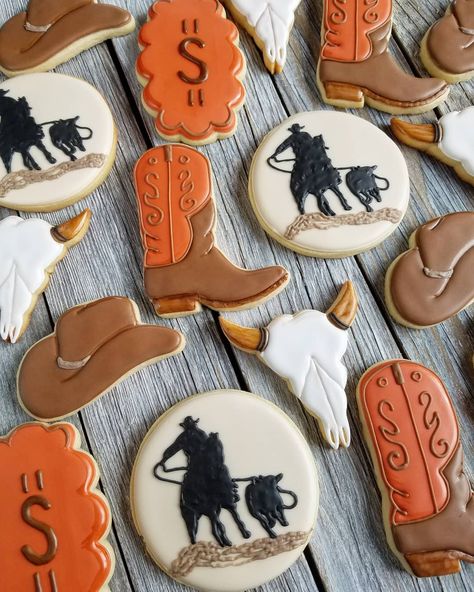 My First Rodeo Birthday Boy, Western Cookies, Cowboy Birthday Cakes, Cowboy First Birthday, Baby Boy Cookies, Special Cookies, 1st Rodeo, Cookie Board, Rodeo Birthday Parties