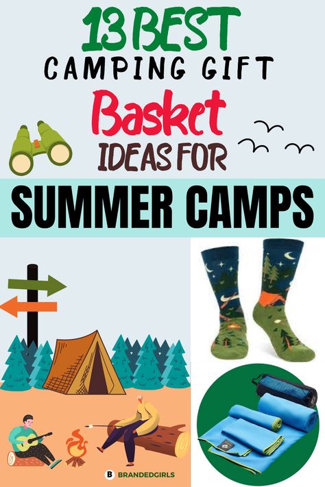 13 Best Camping Gift Basket Ideas For Summer Camps in 2021 Camping Themed Gift Basket, Camping Raffle Basket Ideas, Camping Easter Basket, Camping Gift Basket Ideas, Camping Gift Basket, Appreciation Themes, Camping Basket, Camping Gift Baskets, Silent Auction Basket