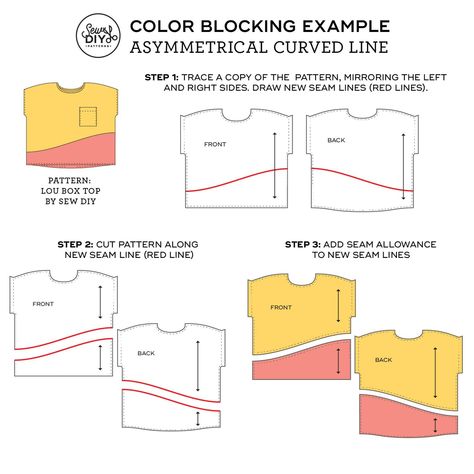 Sew Fall Clothes, Colour Block Pattern, Color Block Sewing Pattern, Color Block Sewing, Colorblock Tshirt, Color Block Tshirt, Sewing Tshirt, Shirt Patterns, Sewing Tricks