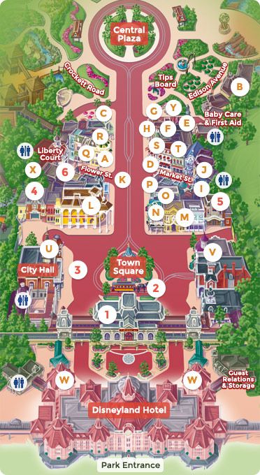 Map of Main Street, U.S.A. — DLP Guide • Disneyland Paris Guidebook Disneyland Map Printable, Disneyland Paris Map, Theme Park Planning, Disney Map, Disneyland Map, Theme Park Map, Main Street Usa Disneyland, Disneyland Main Street, South Dakota Travel