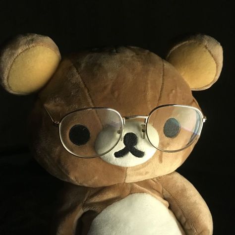 Rilakkuma Plushie, Rilakkuma And Korilakkuma, Toro Inoue, Rilakkuma Korilakkuma, Kawaii Plushies, Picture Icon, Wearing Glasses, Cute Stuffed Animals, Cute Memes