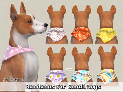 Pinkzombiecupcakes' Bandanas For Small Dogs(The Sims4 Cats and Dogs Ep required) Sims 4 Cc Dog Clothes, Sims 4 Pet Cc, Sims 4 Pets Mod, Sims Pets, Dogs Accessories, Sims 4 Traits, Dog Outfits, Sims 4 Mm Cc, Sims 4 Cc Folder