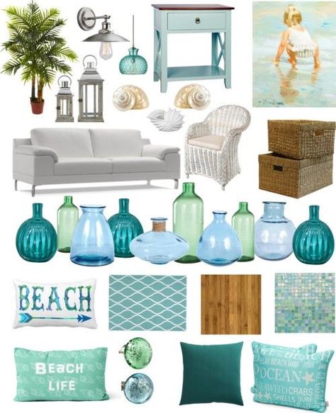 Beach house accessories Decorating Games, Coastal Deco, Style On A Budget, Cottage Coastal, Beachy Decor, Coastal Living Rooms, Coastal Bedrooms, Beach Cottage Decor, Beach House Interior