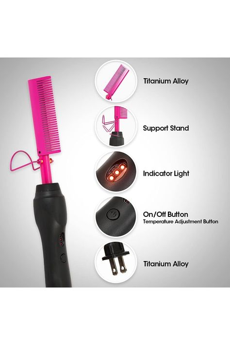 Electric Hot Comb for Wigs,Hot Comb Electric, Straightening Comb,Pink Hot Comb, Plug in Hot Comb,Hot Comb Hair Straightener for Black Hair,Hot Hair Comb for Hair Hair Straightener For Black Hair, Hot Comb, Straightening Comb, Comb Hair, Hairstyles Ideas, Hair Comb, In Hot, For Hair, Wig Hairstyles