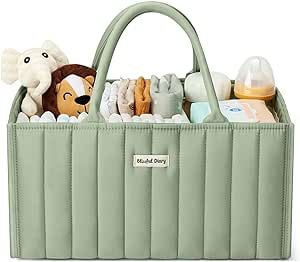 Blissful Diary Baby Diaper Caddy Organizer - Stylish Nursery Storage Basket for Diapers and Baby Wipes - A Baby Gift Registry for Baby Shower List and Baby Must Haves Essentials - Sage Green Diaper Organizer Basket, Baby Shower List, Diaper Station, Nursery Storage Baskets, Baby Gift Registry, Diaper Storage, Diaper Organization, Diaper Caddy, Caddy Organizer