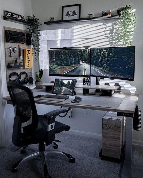 Desk Setups | Work Station on Instagram: "🎯What do you think of this dual monitor setup? Follow 👉 @setuputic 👈 Follow 👉 @setuputic 👈 Follow 👉 @setuputic 👈 Product links in bio 📷: @teksetup 🏷️ #deskgoals #desksetup #productivespaces #minimalsetup #deskinspiration #desktour #setupwars #creativespaces #workspaces #workstation #deskdecor #bedroominspo #setupinspiration #dreamsetup #desklife #diysetup #workspaceinspo #cleansetup #officedesign #officedecor #pcsetup #homeoffice #workspaceinspo Workstation Design, Battle Stations, Dream Setup, Dual Monitor Setup, Gaming Desk Setup, Dream Desk, Computer Desk Setup, Home Studio Setup, Pc Setups