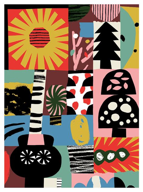 Adam Higton and Atelier Bingo collaborate to illustratively visualise the 12 months of the year Adam Higton, Atelier Bingo, Collage Posters, 12 Months Of The Year, French Illustration, Vintage Advertising Art, Months Of The Year, Collage Poster, A4 Poster