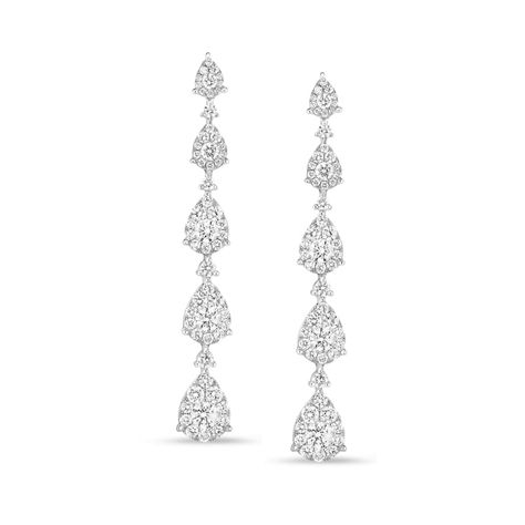 2.20 ct. t.w. Diamond Five-Station Drop Earrings in 14kt White Gold | Ross-Simons Diamond Knot Ring, Drop Earrings Diamond, Diamond Drop Pendant, Diamond Knot, Expensive Diamond, Diamond Birthstone, Precious Gemstones Jewelry, Fine Jewelery, Fancy Earrings