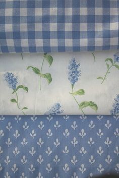 Laura Ashley Fabric, Laura Ashley Home, Vintage Laura Ashley, Blue White Decor, Blue Cottage, Linens And Lace, Pretty Fabric, Fabulous Fabrics, Blue Gingham