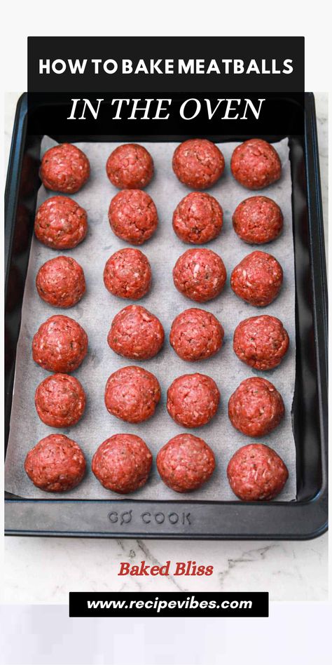 🍽️✨ Discover the art of oven-baked meatballs! 💫🔥 Easy steps yield juicy, flavorful bites with a crispy exterior. Elevate your cooking game today! Homemade Meatballs Oven, Easy Oven Baked Meatballs, Best Baked Meatballs Ever, Oven Cooked Meatballs, Ground Beef Meatballs Baked, Meatball In Oven, How To Make Meatballs In The Oven, How To Bake Meatballs In The Oven, Oven Meatballs Easy