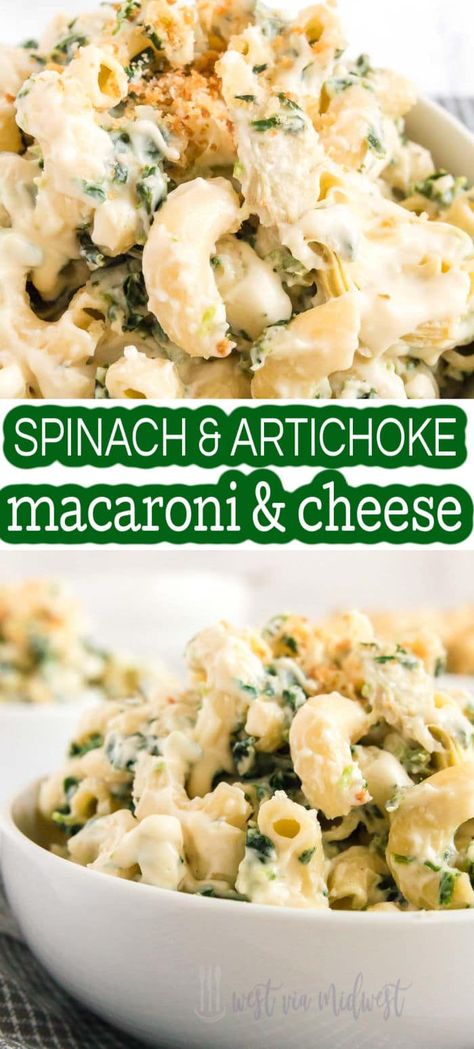 Artichoke Mac And Cheese, Vegetarian Mac And Cheese, Rice Pizza, Spinach Mac And Cheese, Knorr Spinach Dip, Spinach Bread, Baked Mac And Cheese Recipe, Asian Side Dishes, Spinach And Artichoke Dip