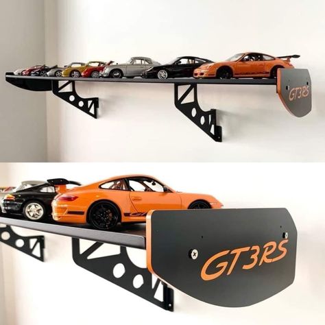 Jdm Bedroom Ideas, Shelf For Hot Wheels Cars, Car Enthusiast Room Ideas, Room Ideas For Car Guys, Car Guy Bedroom Ideas, Jdm Car Room Decor, Jdm Room Decor, F1 Man Cave, Car Themed Office