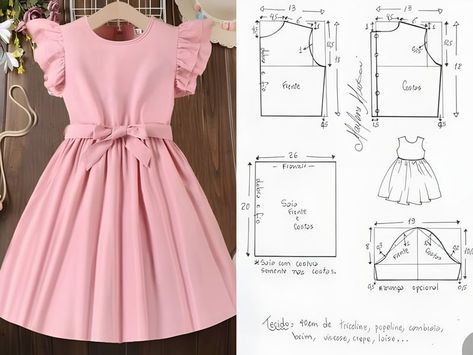 Girls Skirt Patterns, Pinafore Dress Pattern, Toddler Dress Patterns, Dress Patterns Diy, Easy Dress Sewing Patterns, Girls Clothes Patterns, Kids Clothes Patterns, Sewing Baby Clothes