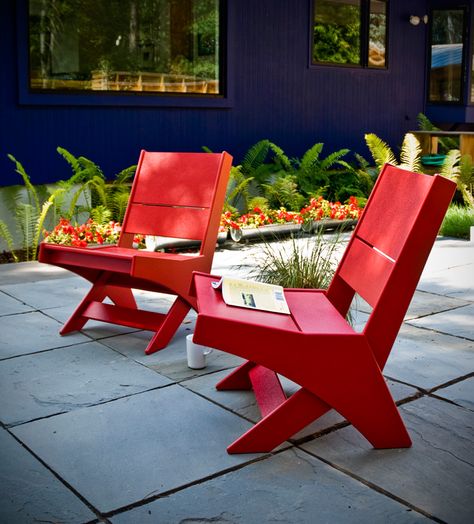 Lotus Outdoor Lounge Chairs by Loll Designs. Made from 100% recycled plastic and available in 10 colors. Modern Occasional Chairs, Recycled Product, Modern Kids Furniture, Modern Outdoor Chairs, Dream Patio, Outdoor Lounge Chairs, Contemporary Armchair, Eco Friendly Furniture, Best Outdoor Furniture