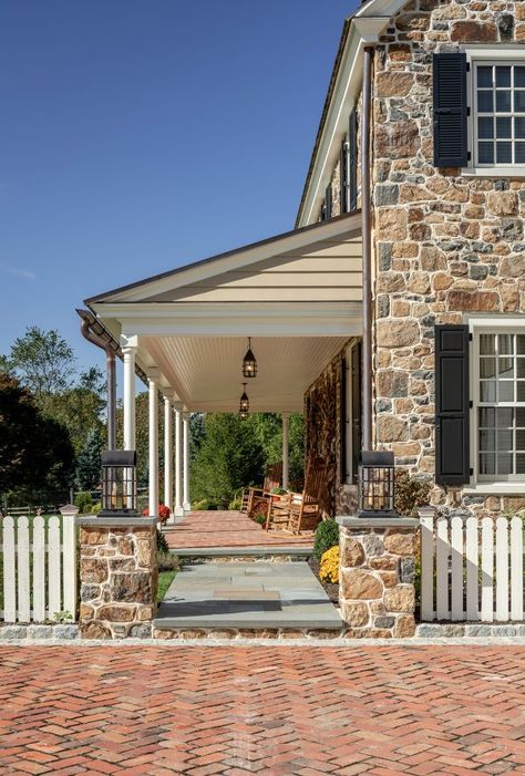 Chester County Farmhouse, Old Stone Farmhouse, Farmhouse Addition, Period Architecture, Cobble Stone, Farmhouse Colonial Exterior, Old Stone Houses, Stone Farmhouse, English Country Cottage