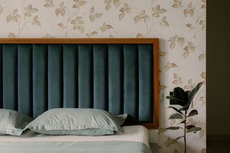 When Modernism Meets Traditionalism | JAN Design Studio - The Architects Diary Head Boards Ideas Bedroom Modern, Bed Head Boards, Headboard Design For Bed, Wooden Bed With Cushion Headboard, Headboard Design Modern, Bed Backdrop Design, Backrest Design, Bed Head Board, Bed Backrest Design Modern