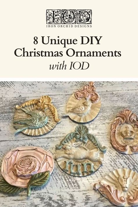 We’ve rounded up eight unique DIY Christmas ornament ideas for you to try with IOD. So take a look, pick your favorite, and start making! Ornaments can also make a great last-minute gift or white elephant present, and with IOD, the possibilities are practically endless! Diy Christmas Ornaments Ideas, Christmas Ornaments Ideas, Shabby Chic Ornaments, Christmas Ornament Ideas, Christmas Interior Decor, Ornaments Ideas, Farmhouse Christmas Ornaments, Easy Christmas Ornaments, Diy Christmas Ornament