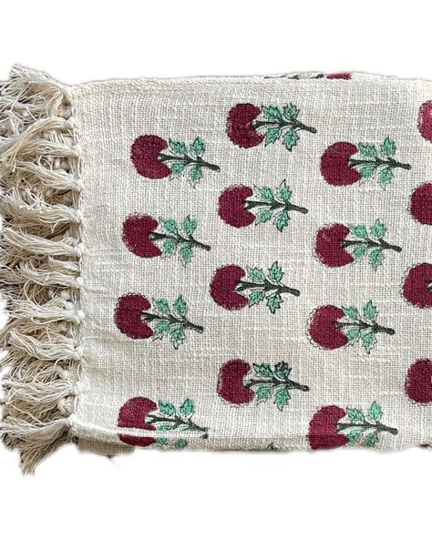 Bohemian Hand Block Red Bud Cotton Bedding Blanket Throw Add a touch of bohemian elegance to your home with our Bohemian Cotton Hand Embroidered Bedding Throw Blanket. Meticulously crafted from 100% cotton, this throw blanket features exquisite hand embroidery in a vibrant array of colours, creating a unique and stylish piece. The playful tassels at each corner enhance its charm, making it not just a cozy addition to your space but also a striking decorative element Price: $89.95 Shop Link:... Embroidered Bedding, Bedding Throw, Red Bud, Bed Throw Blanket, Blanket Throw, Cotton Bedding, Bed Blanket, Bohemian Style, Block Print