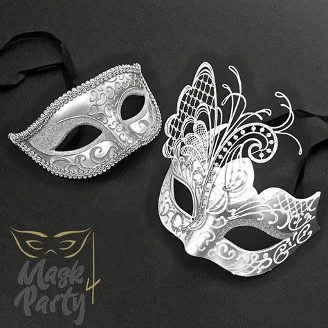 Blanco Aesthetic, Masquerade Ideas, Picture Frame Projects, Silver Masquerade Mask, Masks Design, Couples Masquerade Masks, Masquerade Wedding, Silver Mask, Ball Mask