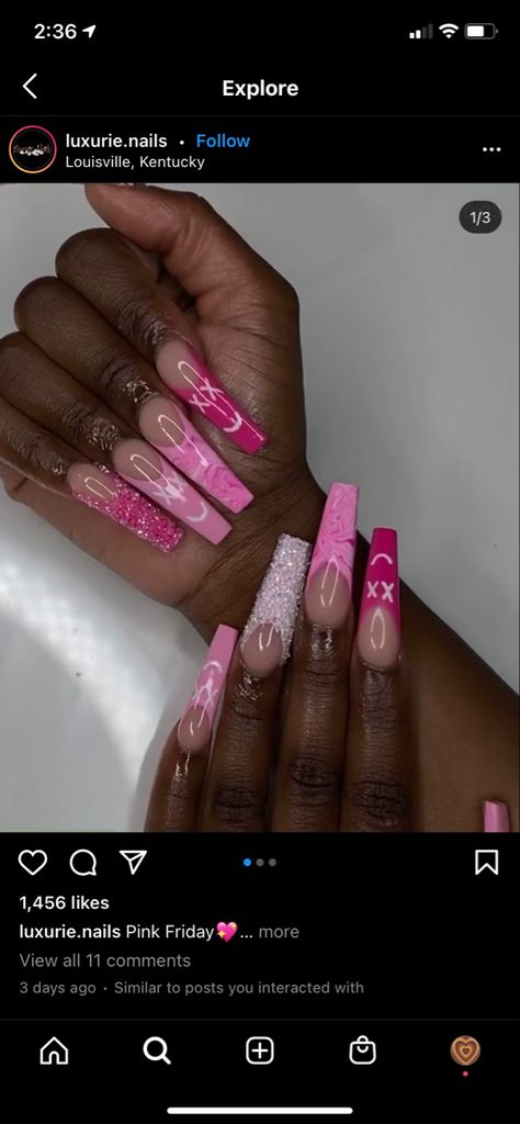 Pink Friday Nails, Pink Friday, Nail Ideas, Nail Designs, Nails, Pink, Design