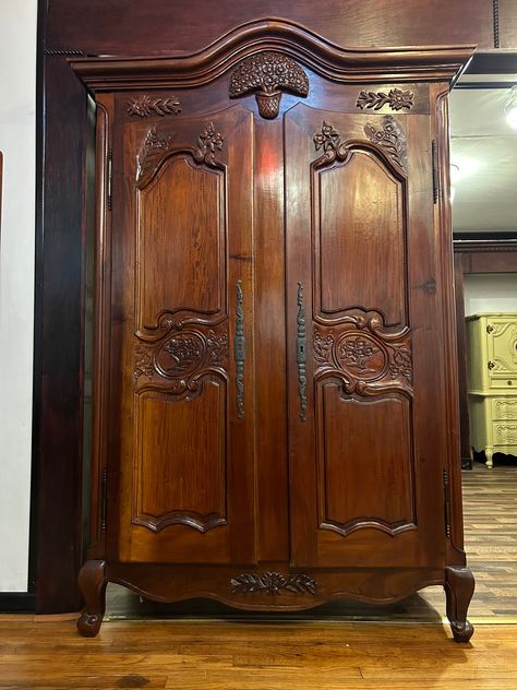 This French armoire is in great original condition. It has been well taken care of and maintained.   All items are vintage, wooden pieces in good condition that will typically have cosmetic imperfections such as light nicks and chips, and small scrapes, as well as signs of character and history. -Constructed of solid wood -Designed in French Provincial Style I also do custom colors and custom orders so feel free to ask or message me if you have any questions.  Blessings, MattD Shipping: This ite Antique Wooden Wardrobe, Vintage Wooden Wardrobe, Random Reference, Wooden Armoire, Antique Wardrobe, Armoire Wardrobe, Solid Wood Design, Provincial Furniture, French Armoire