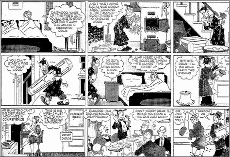 A 1938 “Blondie” comic strip featuring Dagwood Bumstead, published in the Richmond Times Dispatch (Richmond, Virginia), 11 December 1938. Read more on the GenealogyBank blog: “How the 5 Ws & FAV(orites) in Newspapers Can Help Genealogists.” Blondie Comic, Blondie And Dagwood, History Research, Genealogy Resources, Ancestry Genealogy, 11 December, Historical Newspaper, Old Newspaper, Richmond Virginia