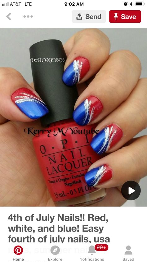 Bills Nails, Buffalo Bills Nails, Football Nail Designs, Firework Nails, Football Nails, Patriotic Nails, Usa Nails, Fourth Of July Nails, Fingernail Designs