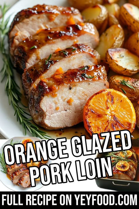 Orange Glazed Pork Loin - Yeyfood.com: Recipes, cooking tips, and kitchen hacks for home cooks of all levels Rosemary Orange Glazed Pork Tenderloin, Butterfly Pork Loin Recipes, Orange Pork Loin, Orange Pork Tenderloin Recipes, How To Season Pork Loin, Orange Marmalade Pork Loin, Maple Glazed Pork Loin, Apricot Stuffed Pork Loin, Bourbon Pork Loin