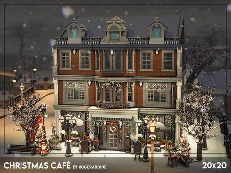 Christmas Cafe, Anime Houses, Sims Videos, The Sims 4 Lots, Cc Mods, City Layout, Sims 4 Game Mods, Tiny Cottage, Sims House Design