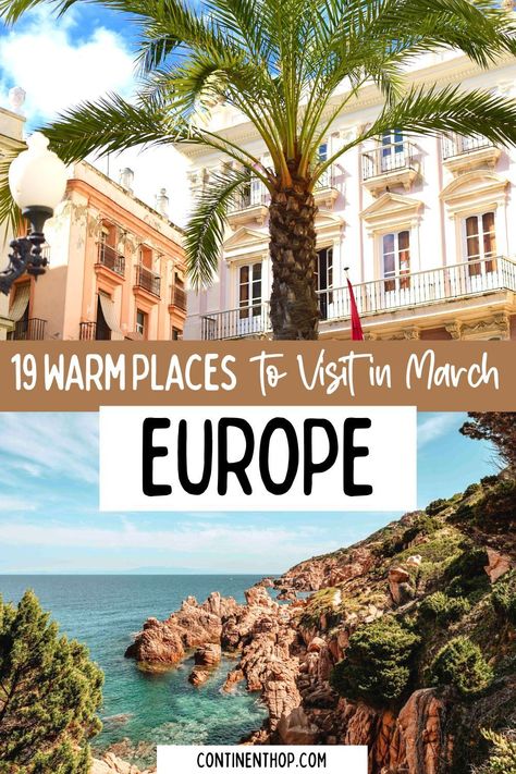 Come March, it slowly but surely starts getting warm in Europe, definitely great to head out for holiday! Here’s the warmest places in Europe in March, for the start of Spring, where you’re guaranteed to find hot weather. If you’re wondering where in Europe is hot in March here’s the best places by country! Spain In March, France In March, Best Places To Travel In March, Europe In January, Europe Winter Itinerary, Best Us Vacations, Europe In March, Italy In March, Great Places To Travel