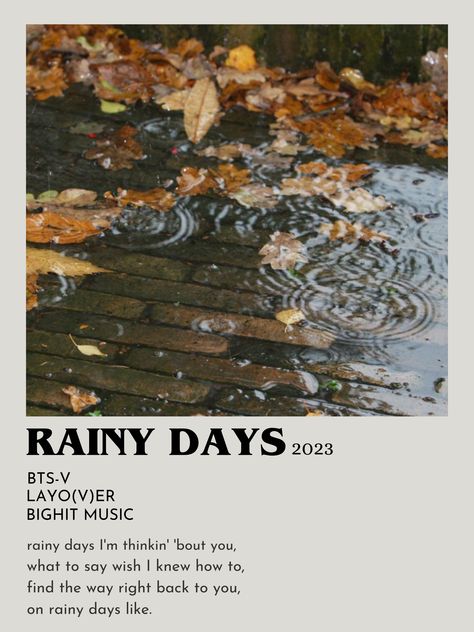 Album print of bts v rainy days Makenzie Core, Rainy Day Songs, Album Posters, Bts V, Rainy Days, Bts, Coffee, Books, Green