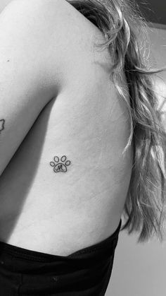 Small Dainty Dog Tattoo, Tattoos For Your Dog Ideas, Pet Themed Tattoos, Tattoos For A Lost Pet, Tattoo In Honor Of Dog, Cat Loss Tatoos, Past Dog Tattoo, Tattoo Ideas For Lost Dog, Two Paw Print Tattoo