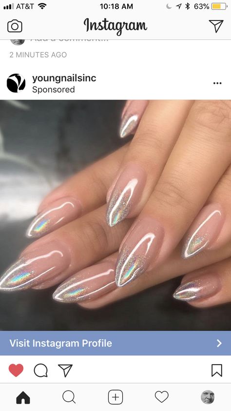 issa cute holo ombre Ombre Nail Art, Stiletto Nail Art, Ombre Nail, Nail Art Ombre, Makijaż Smokey Eye, Falling In Reverse, Latest Nail Art, Holographic Nails, Fabulous Nails