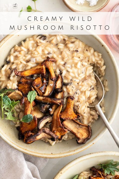 Our mushroom risotto recipe is an elevated take on a simple rice dish. We use dried porcini mushrooms and a mix of crispy wild mushrooms to add layers of flavor, along with plenty of parmesan for ultra creamy risotto. It’s rich and earthy, silky and saucy. Follow me on Pinterest for more recipes you'll love! Mushroom And Pea Risotto, Creamy Mushroom Risotto, Vegan Mushroom Risotto, Risotto Milanese, Pea Risotto, Lobster Risotto, Italian Diet, Mushroom Risotto Recipes, Dried Porcini Mushrooms