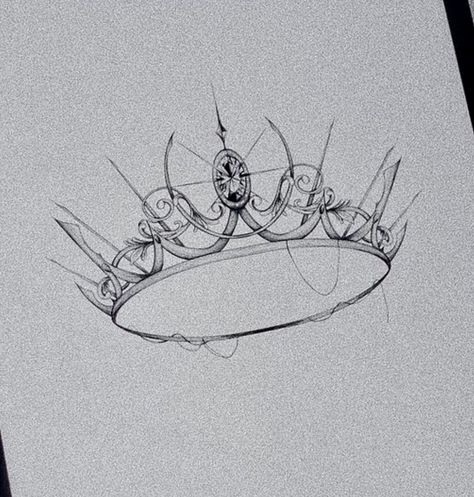 Tatoo Crown, Tiara Drawing, Simple Crown Tattoo, Tiara Tattoo, Kpop Tattoos, Crown Drawing, Crown Tattoo Design, Small Pretty Tattoos, Jewellery Design Sketches