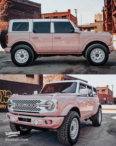 I’m a jeep girl but this bronco is everything | Gallery posted by Nadia lang | Lemon8 Pink Bronco, Bronco Car, Ford Broncos, Girly Car Accessories, Girly Car, Dream Cars Jeep, Car Goals, Bronco Sports, Cute Car Accessories