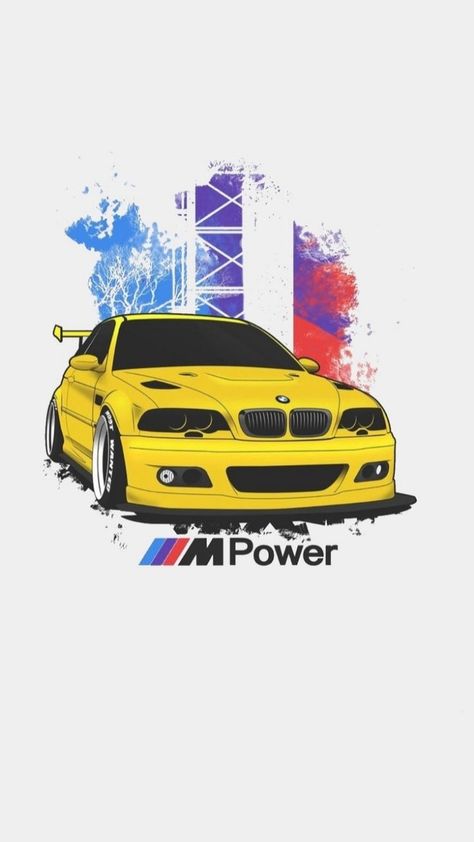 Bmw Cartoon, Carros Bmw, Bmw Art, M Power, Car Bmw, Bmw Wallpapers, Car Artwork, Cartoon Wallpaper Iphone, Car Illustration