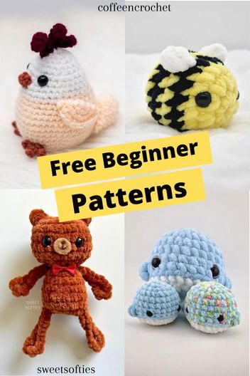 10 Free Beginner Crochet Patterns You Have to Try #2 - AbiesCustomDesigns Animaguri Crochet Beginner, Free Downloadable Crochet Patterns, Beginner Amigurumi Pattern Free, Beginner Crochet Amigurumi, Crochet Buddies, Free Beginner Crochet Patterns, Beginner Haken, Beginner Crochet Patterns, Easy Beginner Crochet Patterns