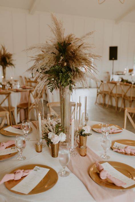 The perfect boho inspired tall centerpiece full of pampas grass and fern.

-Christy Beal Photography Pampas Centerpieces, Grass Centerpiece, Boho Wedding Centerpieces, Tall Centerpiece, Tall Centerpieces, Wedding Centerpiece, Pampas Grass, Wedding Florist, Wedding Centerpieces