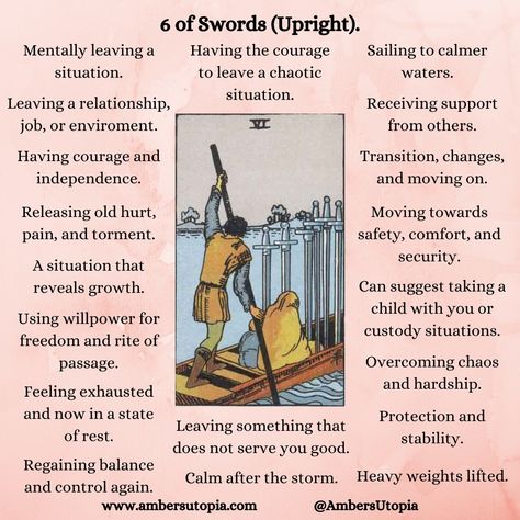 6 of Swords in upright position. These are the meanings are this tarot card from the suit of swords.

#tarot #sixofswords #6ofswords Seven Cups Tarot Meaning, 7 Of Cups Tarot Meaning Love, 7 Cups Tarot Meaning, 2 Of Cups Tarot Meaning, 9 Of Cups Tarot Meaning, Seven Of Cups Tarot Meaning, 8 Of Cups Tarot Meaning, 7 Of Cups Tarot Meaning, Nine Of Cups Tarot Meaning