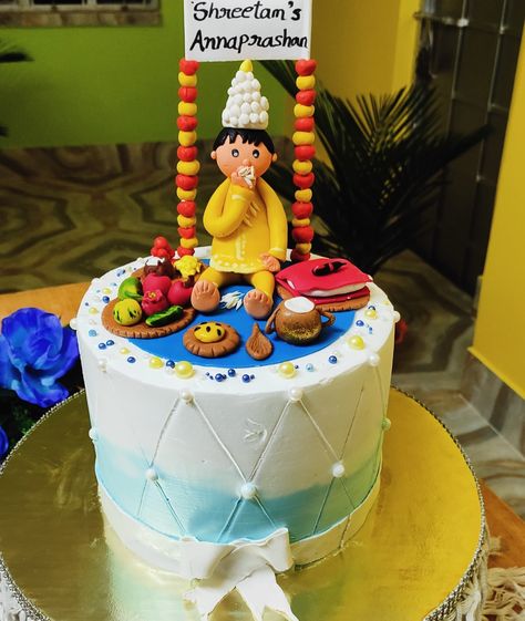 Rice Ceremony Cake🍁 This order was for a little prince for his special day of Rice Ceremony.. Tried to fit his little innocence in this creation 😊❤ #riceceremonycake #annaprasanaceremony #annaprashancake #customisedcakes #themecake #cakeart #cake #cakedecoratingideas #cakedesigns #uniquecakedecoration #semifondantcake #homebakers Rice Ceremony Cake, Rice Ceremony, Little Prince, Fondant Cake, Cake Art, Themed Cakes, Cake Designs, Cake Decorating, Special Day