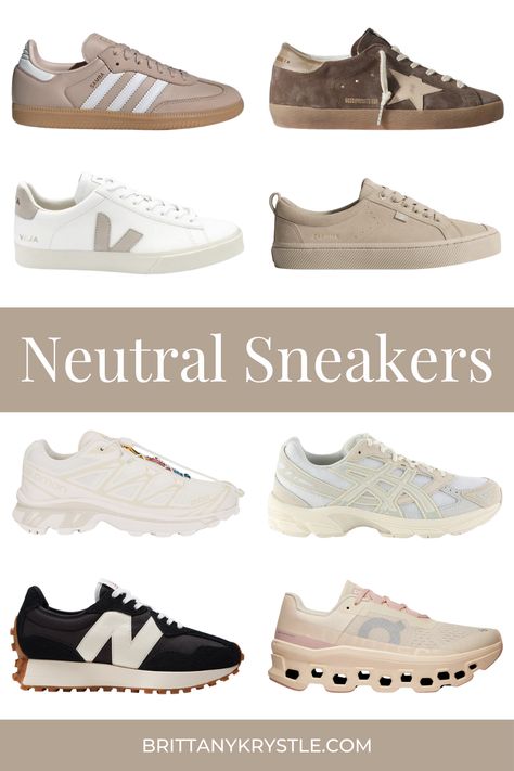 Trending Neutral Sneakers for Women 2024 - Brittany Krystle Neutral Sneakers Women Outfit, P448 Sneakers Outfit Women, Beige Tennis Shoes Outfit, Best Sneakers 2024 Women, Stylish Tennis Shoes For Women, Sneakers Women 2024, Elegant Sneakers Outfit, Women’s Fashion Sneakers, Aesthetic Running Shoes