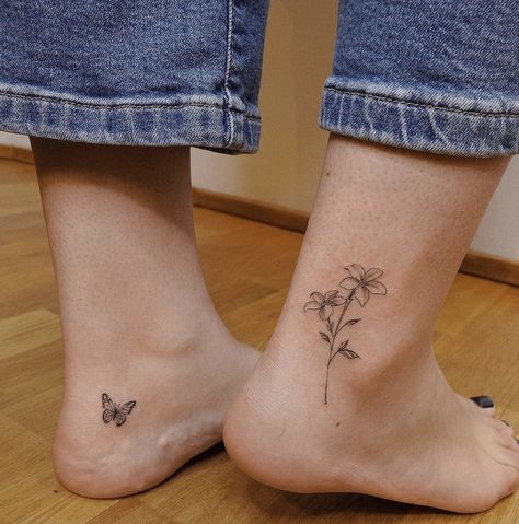 Tattoo Composition, Ankle Tattoo Ideas, Flor Tattoo, Long Distance Relationship Advice, Karma Tattoo, Single Line Tattoo, Ankle Tattoos, Tattoo Care, Ankle Tattoo