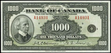 Bank of Canada 1935 1000 Dollars note 1000 Dollar Bill, Thousand Dollar Bill, Canadian Money, Canadian Dollar, Dollar Note, Canadian Coins, Thousand Dollars, One Thousand, Old Coins