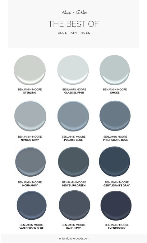 Bedroom Rug Ideas, Colors For Walls, Best Blue Paint Colors, Blue Gray Paint Colors, Navy Paint, Blue Gray Paint, Farmhouse Paint Colors, House Color Palettes, Farmhouse Paint