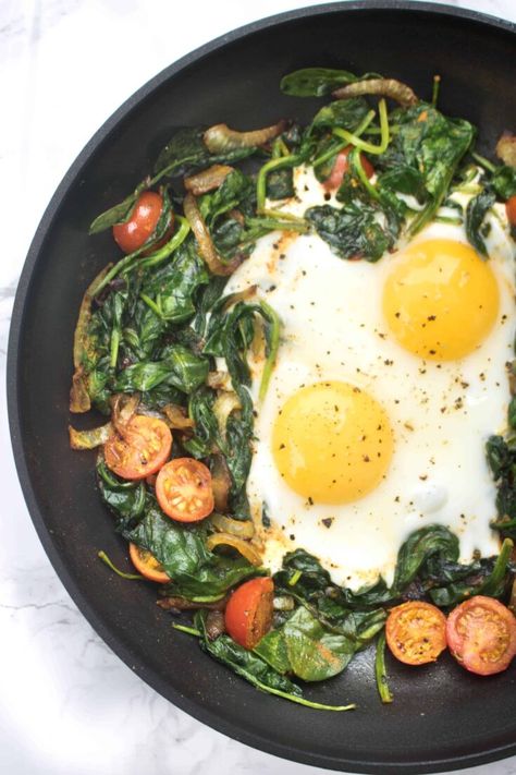 Breakfast Ideas With Eggs, Ideas With Eggs, Eggs And Spinach, Spinach And Eggs Breakfast, Spinach And Eggs, Spinach Breakfast, Spinach Egg, Egg Breakfast, Vegetarian Breakfast