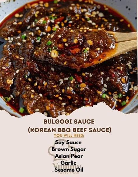 Bulgogi Sauce Recipe, Jerkey Recipes, Bulgogi Sauce, Korean Bbq Beef, Korean Bbq Sauce, Beef Marinade, Beef Sauce, Korean Side Dishes, Bulgogi Beef