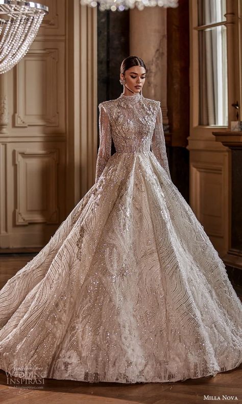 Wedding Dresses Royal, 2022 Wedding Dresses, Queen Gown, Milla Nova Wedding Dresses, Queen Wedding Dress, Muslimah Wedding Dress, Milla Nova, Queen Dresses, Bride Fashion