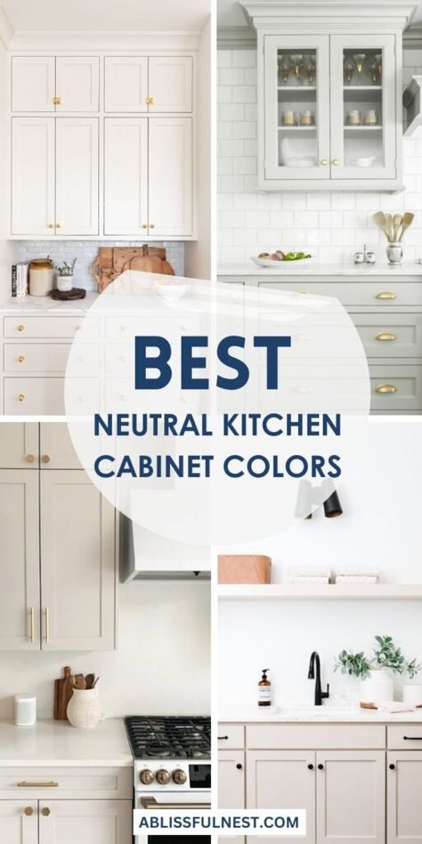 Neutral Kitchen Cabinet Colors, Neutral Cabinet Colors, Alabaster Kitchen Cabinets, Light Taupe Kitchen Cabinets, Neutral Kitchen Cabinets, Ivory Kitchen Cabinets, Kitchen Cabinet Paint Colors, Neutral Kitchen Colors, Taupe Kitchen Cabinets