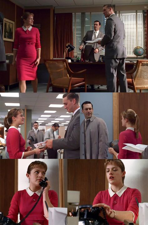 Mad Style: Peggy Olson, S1 Part 1 | Tom & Lorenzo Fabulous & Opinionated Black Check Dress, Peggy Olson, Shirley Jackson, Elisabeth Moss, Mad Men Fashion, Don Draper, Mad Women, And Peggy, Invisible Man